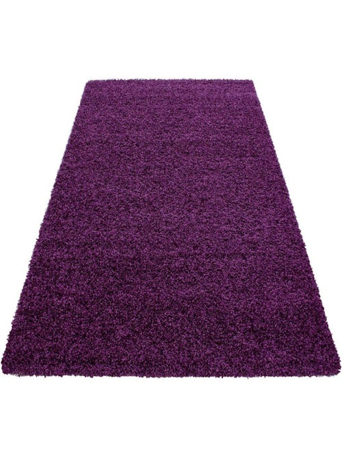 Tapis uni à longues mèches rectangle Swirls - Kiabi