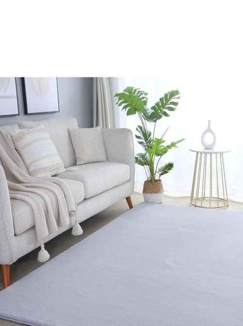 Tapis uni doux à courtes mèches Hector - Kiabi