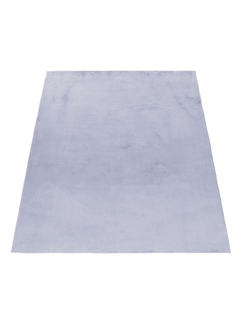 Tapis uni doux à courtes mèches Hector Argenté - Kiabi