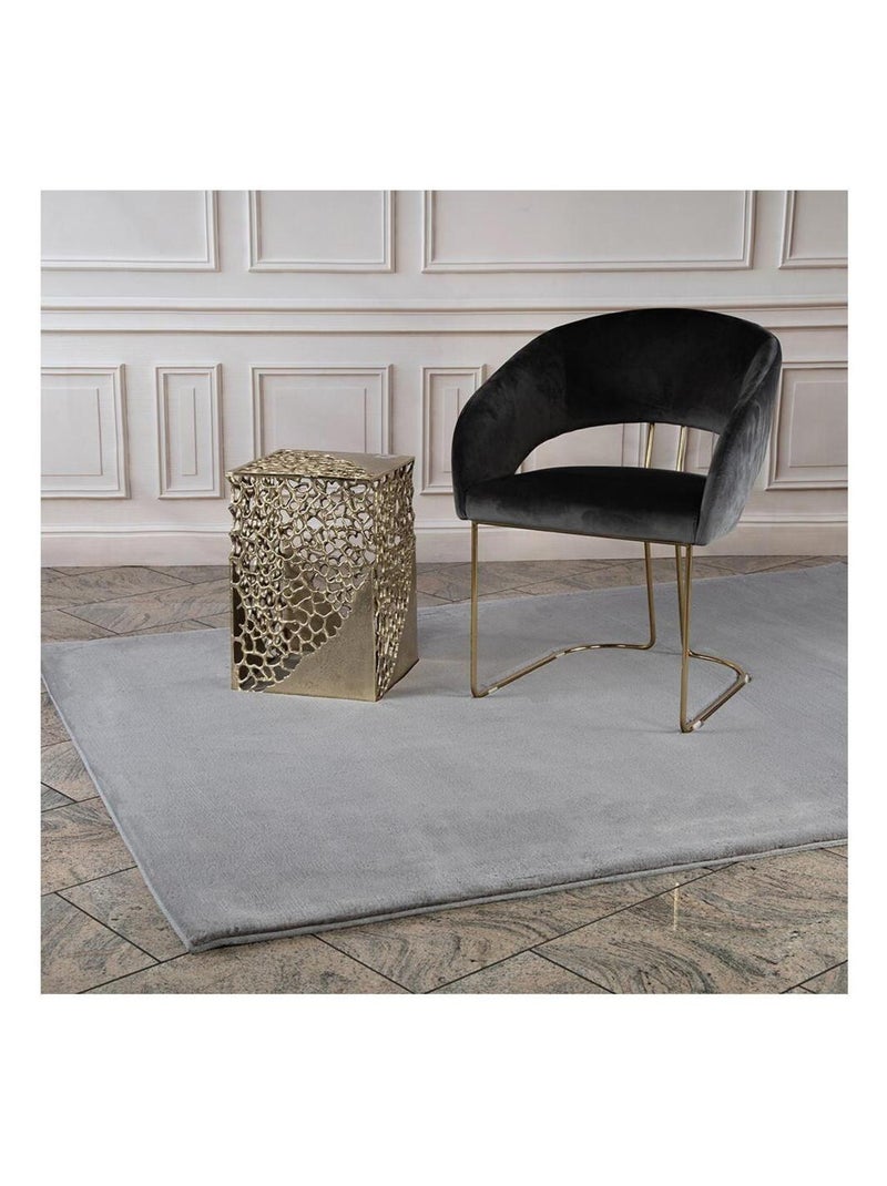 Tapis uni doux pour salon rectangle Paradise Argenté - Kiabi