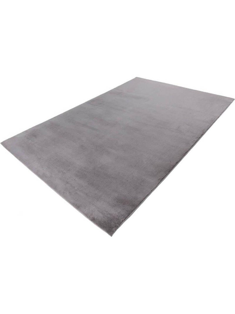 Tapis uni doux pour salon rectangle Paradise Argenté - Kiabi