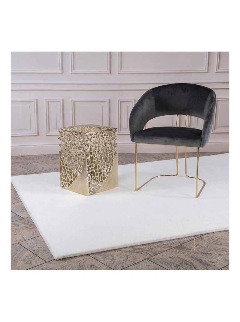 Tapis uni doux pour salon rectangle Paradise Blanc - Kiabi