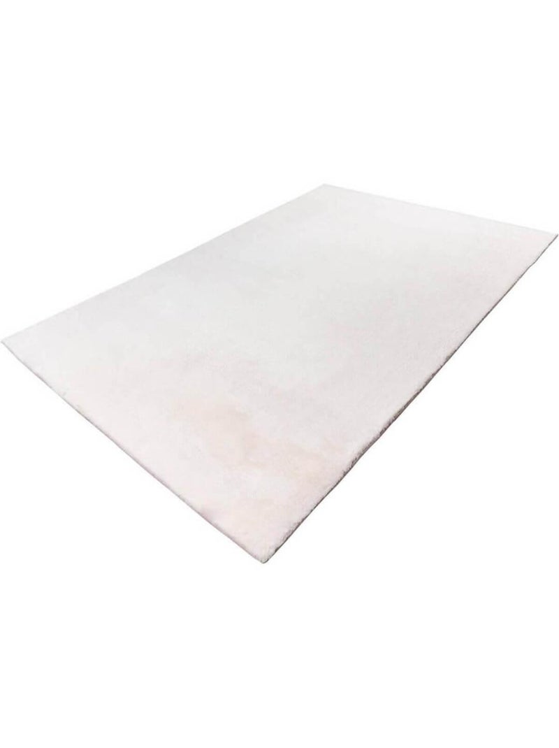 Tapis uni doux pour salon rectangle Paradise Blanc - Kiabi