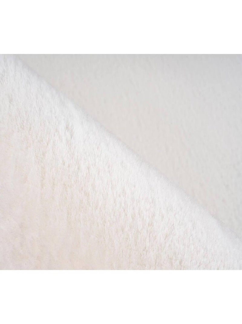 Tapis uni doux pour salon rectangle Paradise Blanc - Kiabi