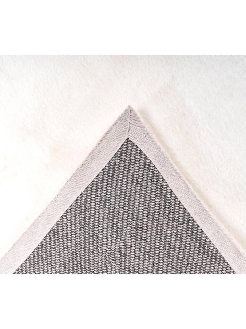 Tapis uni doux pour salon rectangle Paradise Blanc - Kiabi