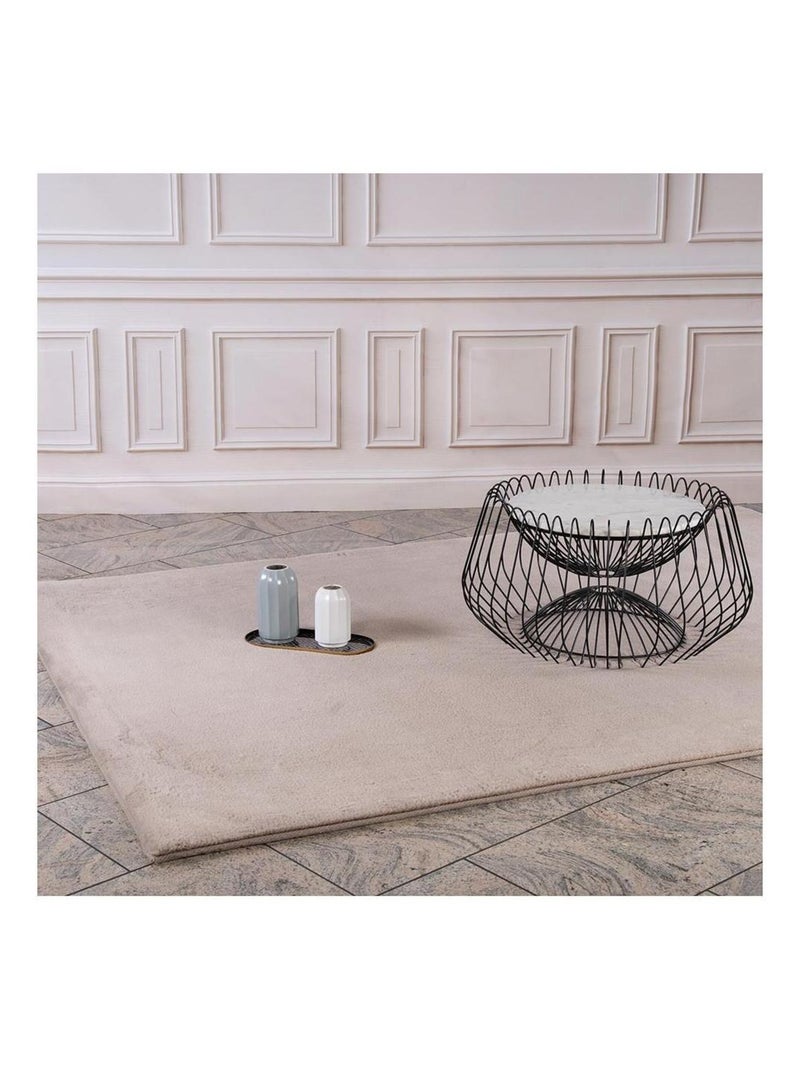 Tapis uni doux pour salon rectangle Paradise Taupe - Kiabi