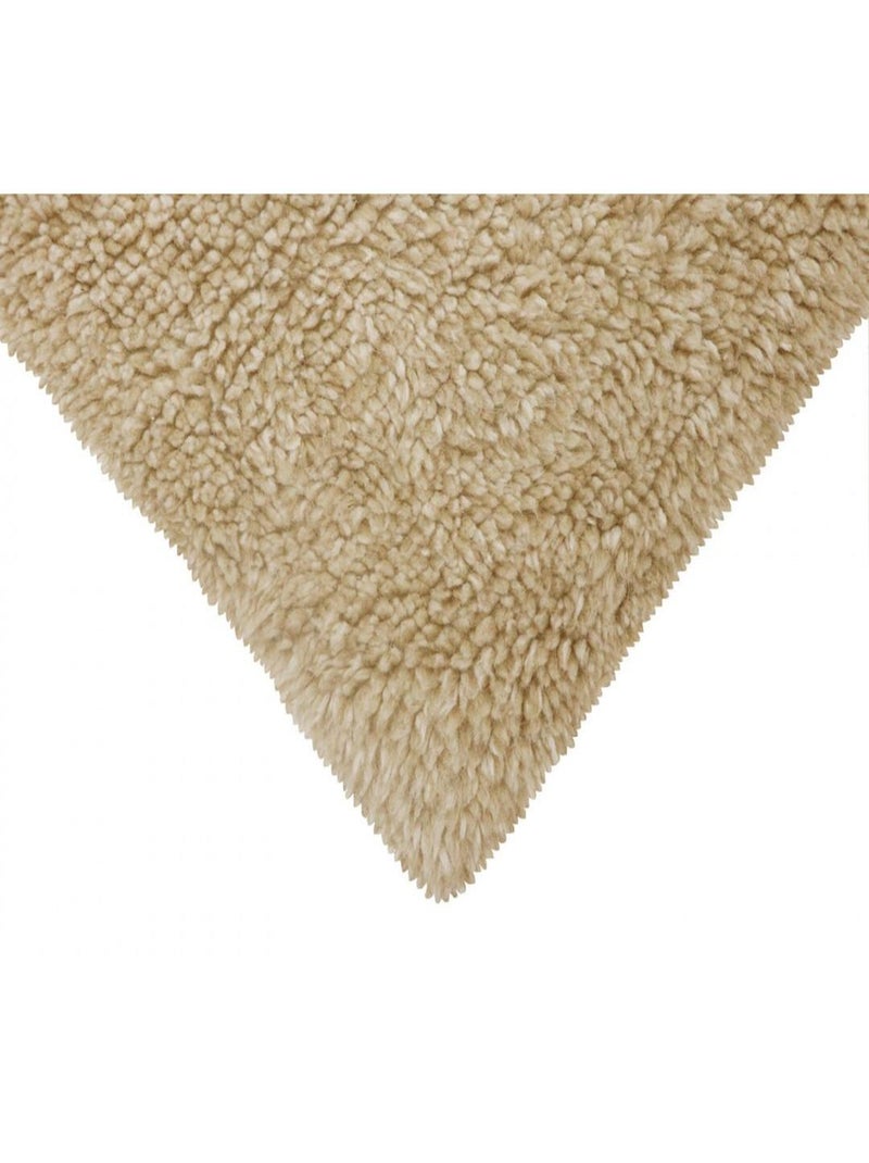 Tapis uni naturel en laine lavable en machine Tundra Beige - Kiabi