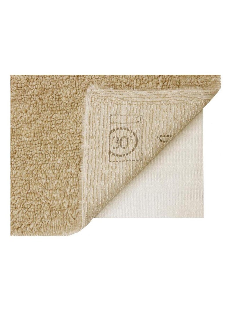Tapis uni naturel en laine lavable en machine Tundra Beige - Kiabi