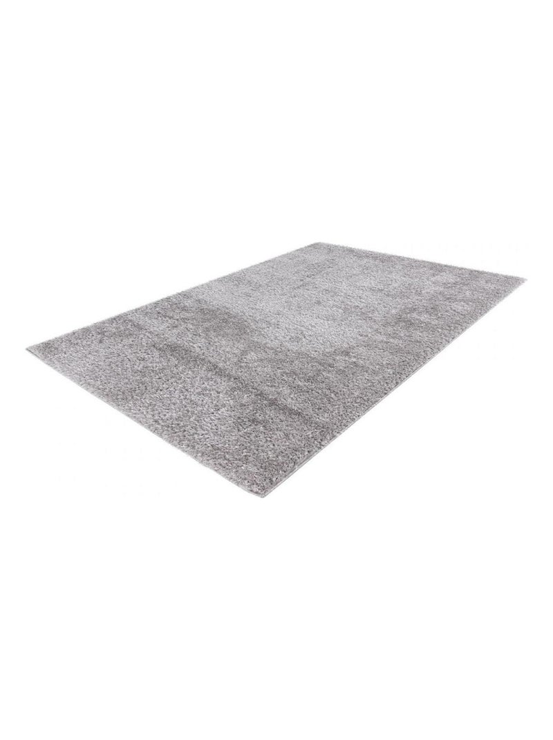 Tapis uni shaggy polyester rectangle intérieur Chiba Argenté - Kiabi