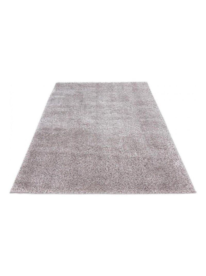Tapis uni shaggy polyester rectangle intérieur Chiba Argenté - Kiabi