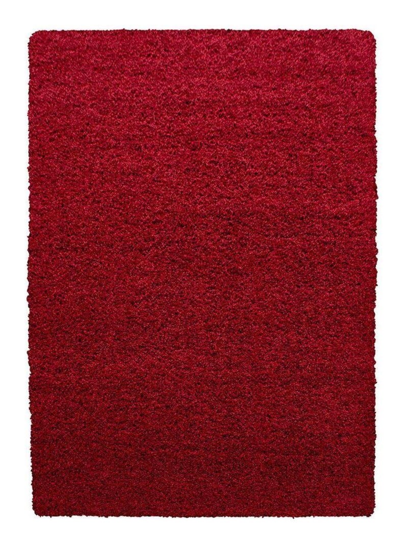 Tapis uni shaggy rectangle Aimee Rouge - Kiabi