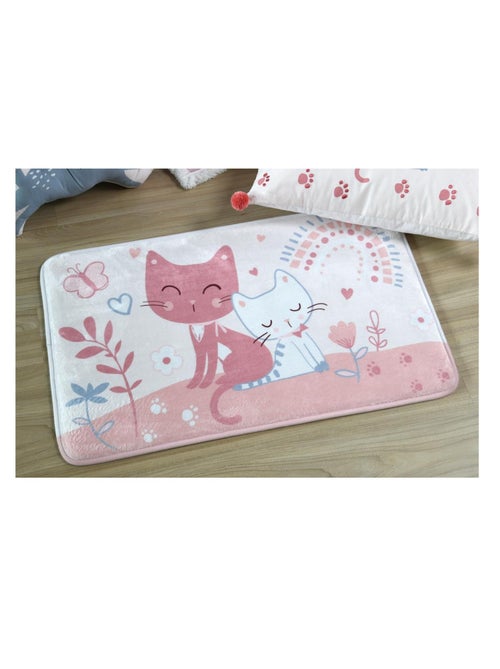 Tapis velours 45 x 75 cm Les chats - Kiabi
