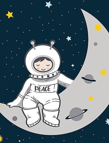 Tapis velours 45x75 cm Petit Astronaute