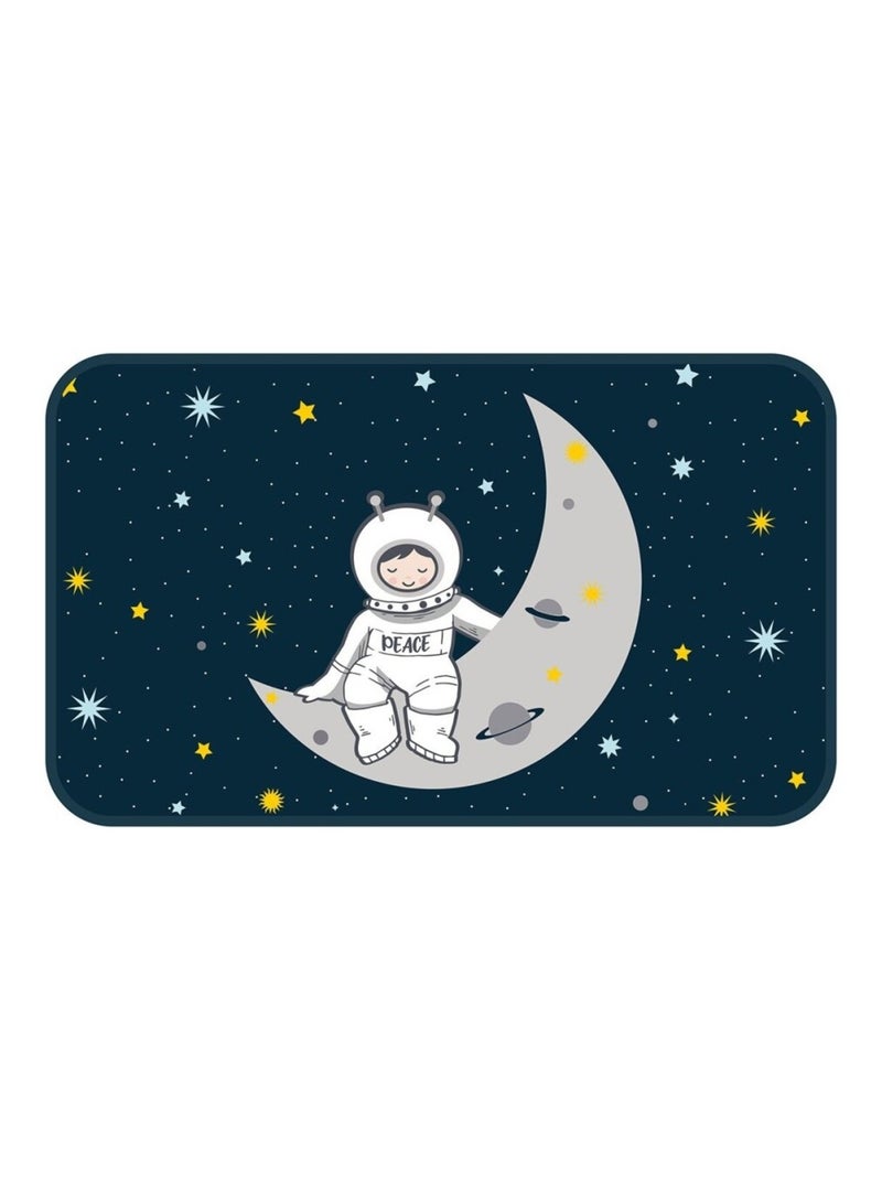 Tapis velours 45x75 cm Petit Astronaute Bleu - Kiabi