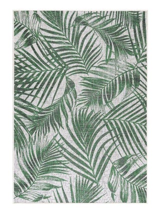 Tapis vert plat floral intérieur et extérieur Assya