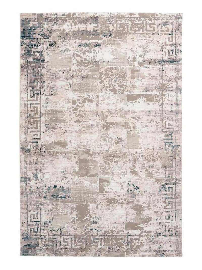 Tapis vintage avec effet 3D taupe rectangle Burundi Taupe - Kiabi