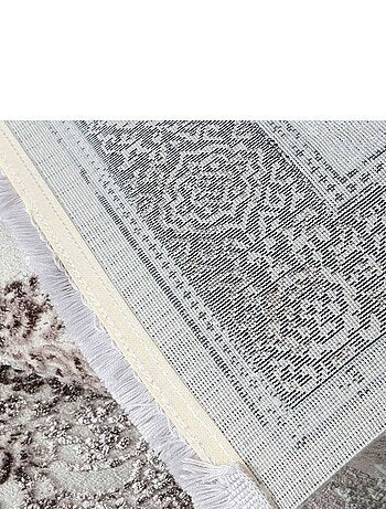 Tapis vintage avec franges rayé poils ras Mara