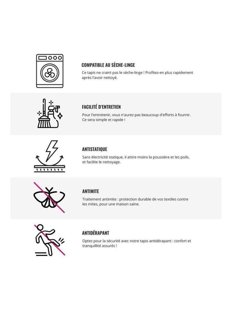 Tapis vintage coloré plat rayé Llescas Multicolore - Kiabi