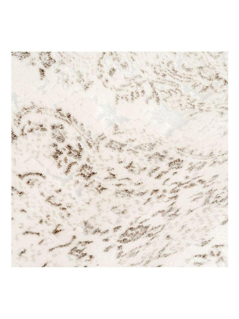 Tapis vintage doux rayé avec franges Keith Beige - Kiabi