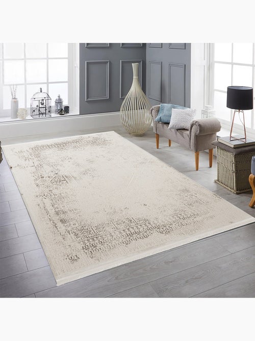 Tapis Vintage Élégance Crème & Gris - 120x170 / Gris - Kiabi Tapis Vintage Élégance Crème & Gris - 120x170 / Gris - Kiabi