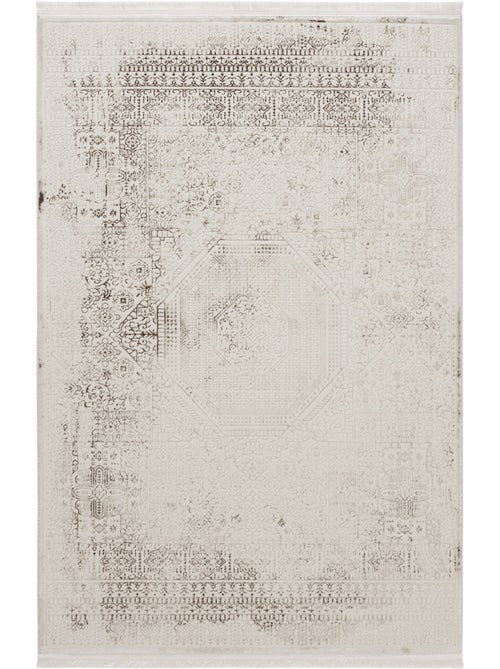 Tapis Vintage Élégance Crème & Gris - 120x170 / Gris - Kiabi Tapis Vintage Élégance Crème & Gris - 120x170 / Gris - Kiabi