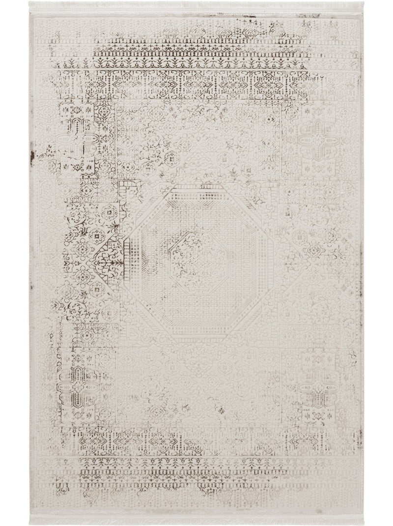 Tapis Vintage Élégance Crème & Gris - 120x170 / Gris Gris - Kiabi