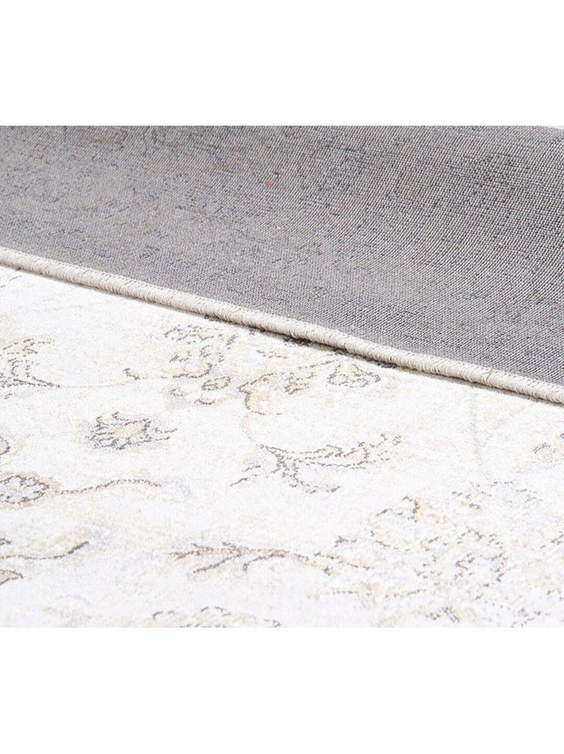 Tapis vintage en viscose effet soie rayé poils ras Jivan Noir Gris anthracite - Kiabi