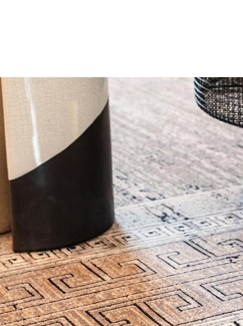 Tapis vintage gris en viscose Inca Gris - Kiabi