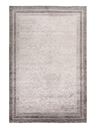 Tapis vintage gris géométrique en viscose Bastien