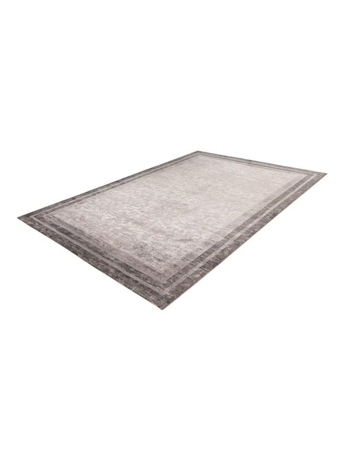 Tapis vintage gris géométrique en viscose Bastien - Kiabi