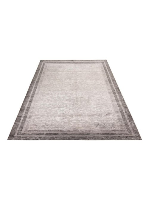 Tapis vintage gris géométrique en viscose Bastien - Kiabi