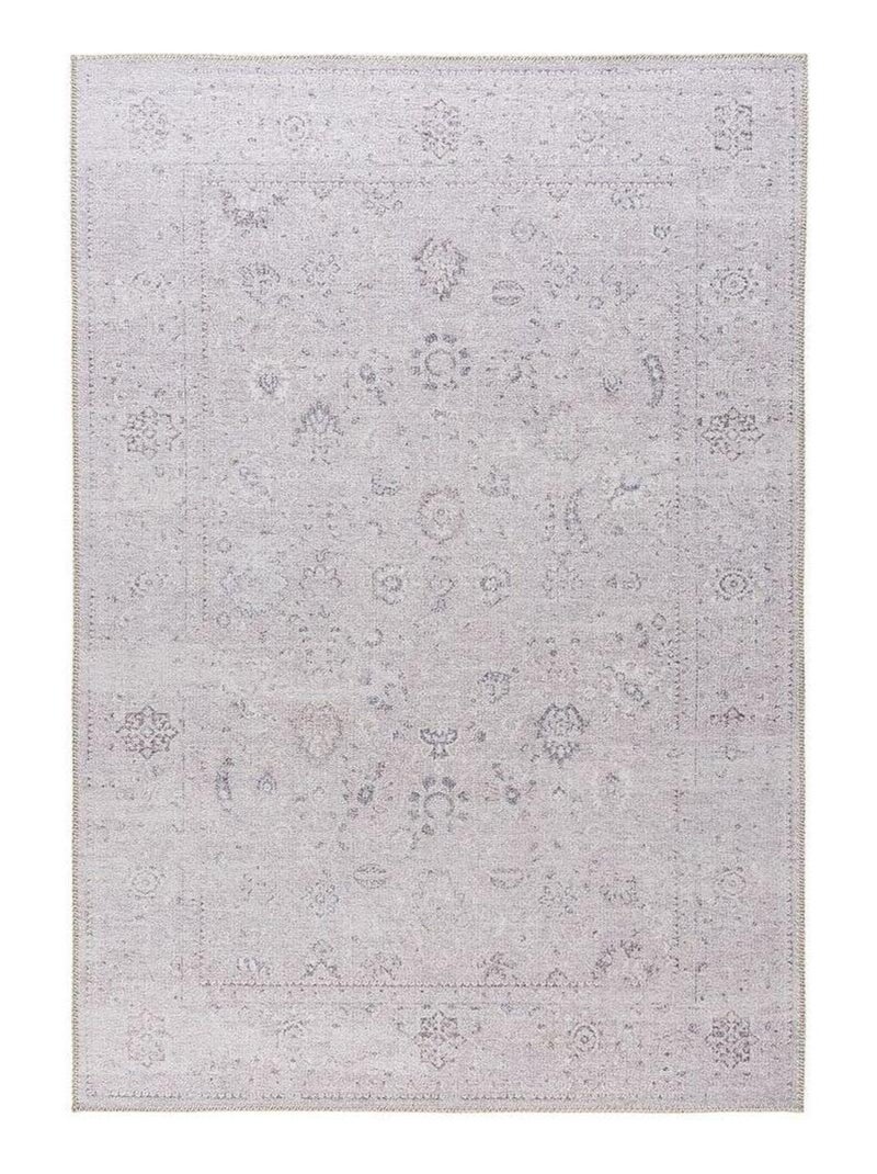 Tapis vintage gris rayé plat rectangle Ushak Gris - Kiabi