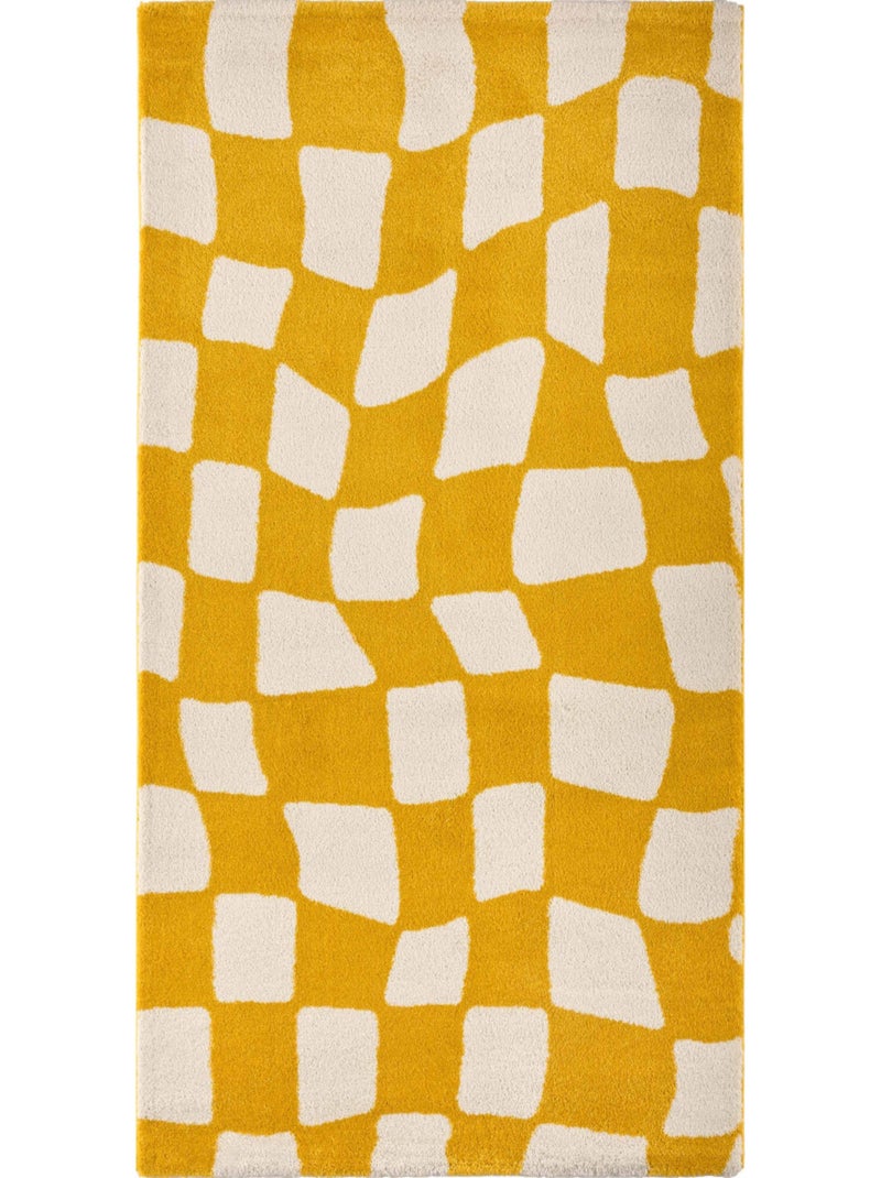 Tapis vintage Groovy Jaune - Kiabi