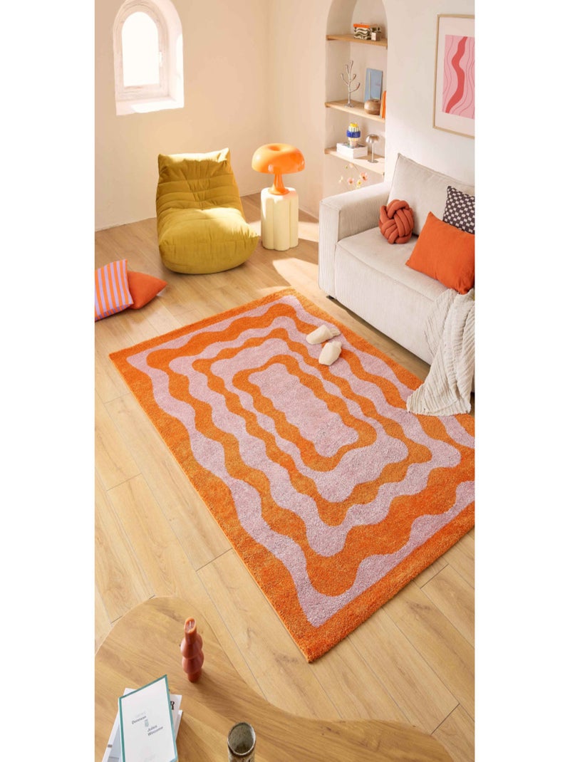 Tapis vintage Groovy Orange - Kiabi