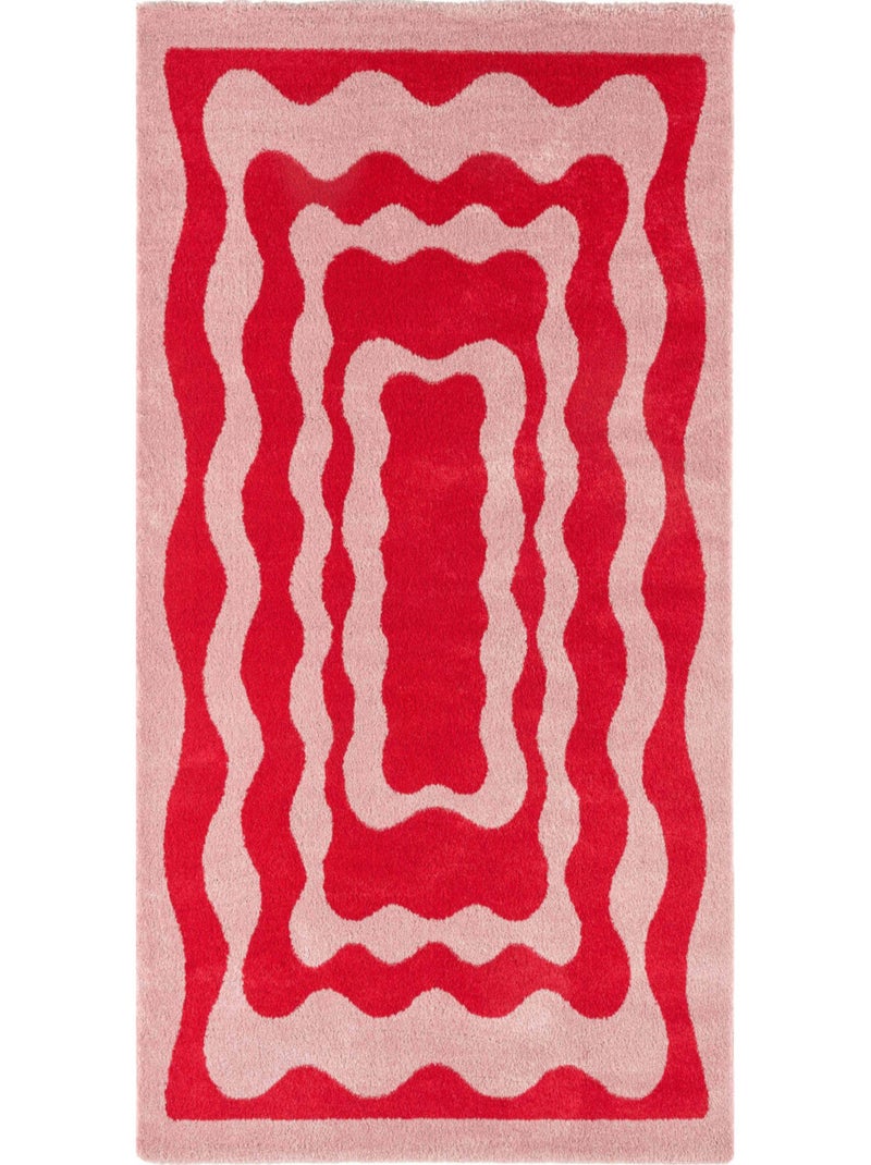 Tapis vintage Groovy Rouge - Kiabi