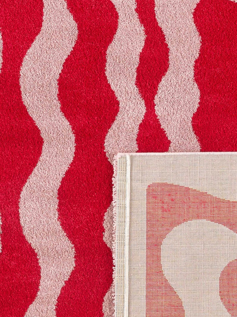 Tapis vintage Groovy Rouge - Kiabi