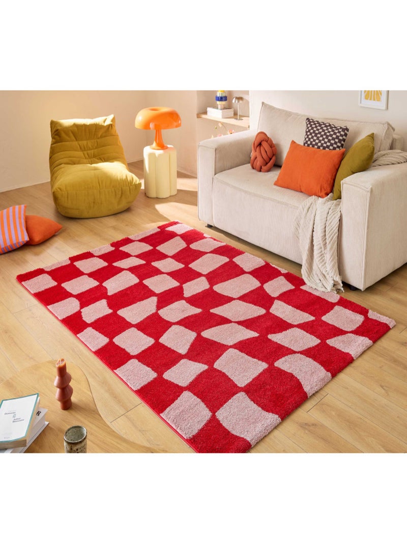 Tapis vintage Groovy Rouge - Kiabi