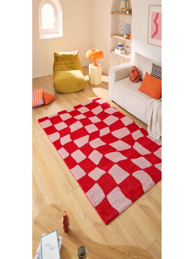 Tapis vintage Groovy Rouge - Kiabi