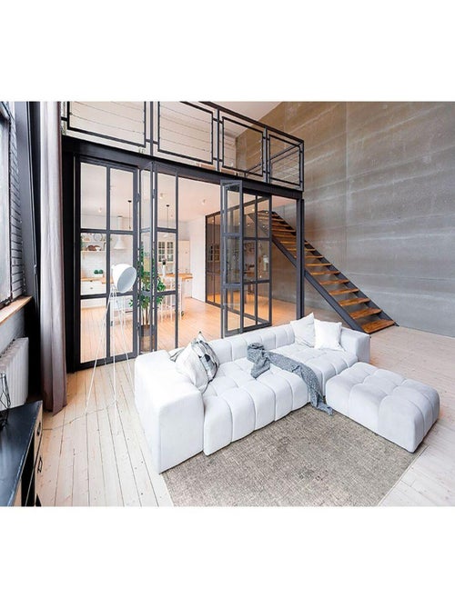 Tapis vintage laine et viscose rayé Smooth - Kiabi