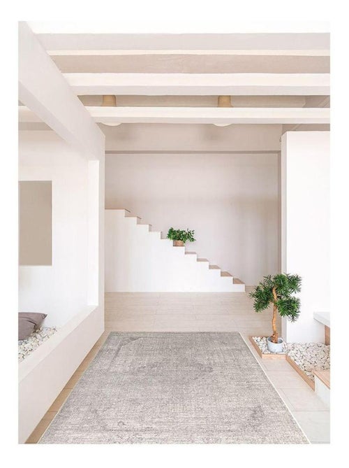 Tapis vintage laine et viscose rayé Smooth - Kiabi