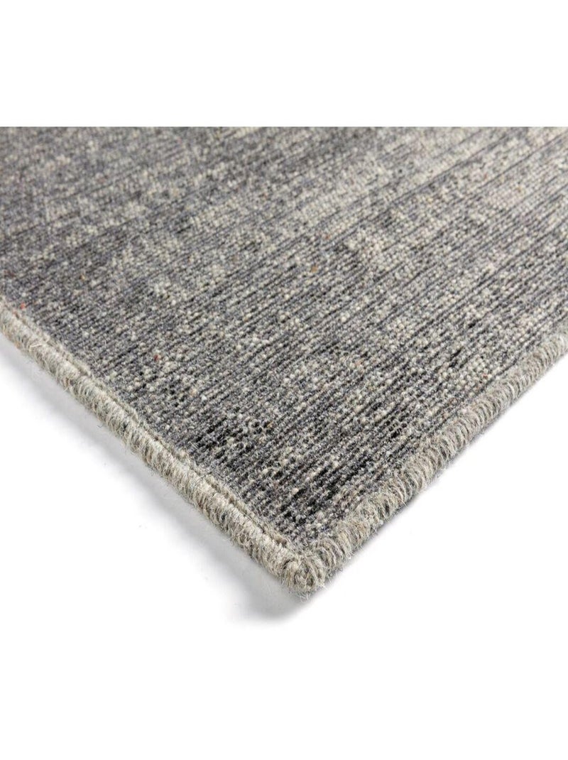 Tapis vintage laine et viscose rayé Smooth Gris - Kiabi
