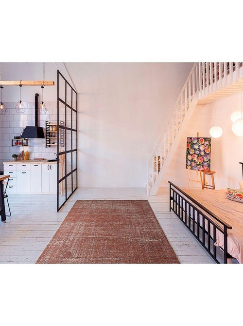 Tapis vintage laine et viscose rayé Smooth - Kiabi