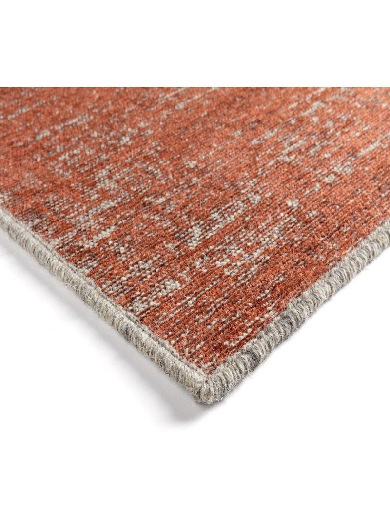 Tapis vintage laine et viscose rayé Smooth Rouge - Kiabi