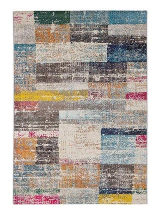 Tapis vintage multicolore intérieur rayé Rubica