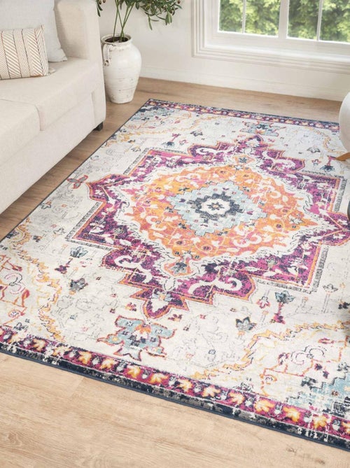 Tapis Vintage Oriental - LYN3 MED Couleurs vives - Kiabi