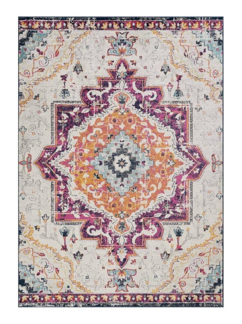 Tapis Vintage Oriental - LYN3 MED Couleurs vives - Kiabi