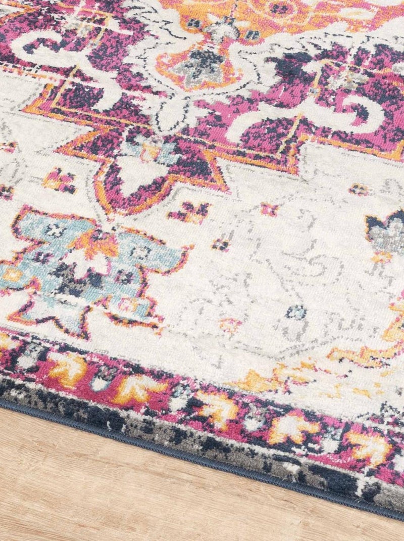 Tapis Vintage Oriental - LYN3 MED Couleurs vives Gris - Kiabi