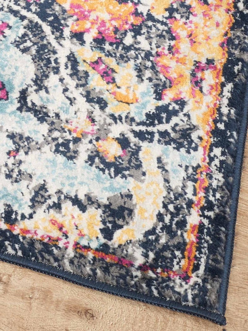 Tapis Vintage Oriental - LYN3 MED Couleurs vives Orange - Kiabi