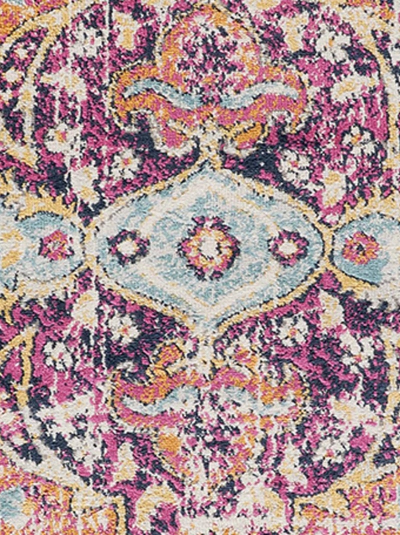 Tapis Vintage Oriental - LYN3 MED Couleurs vives Orange - Kiabi