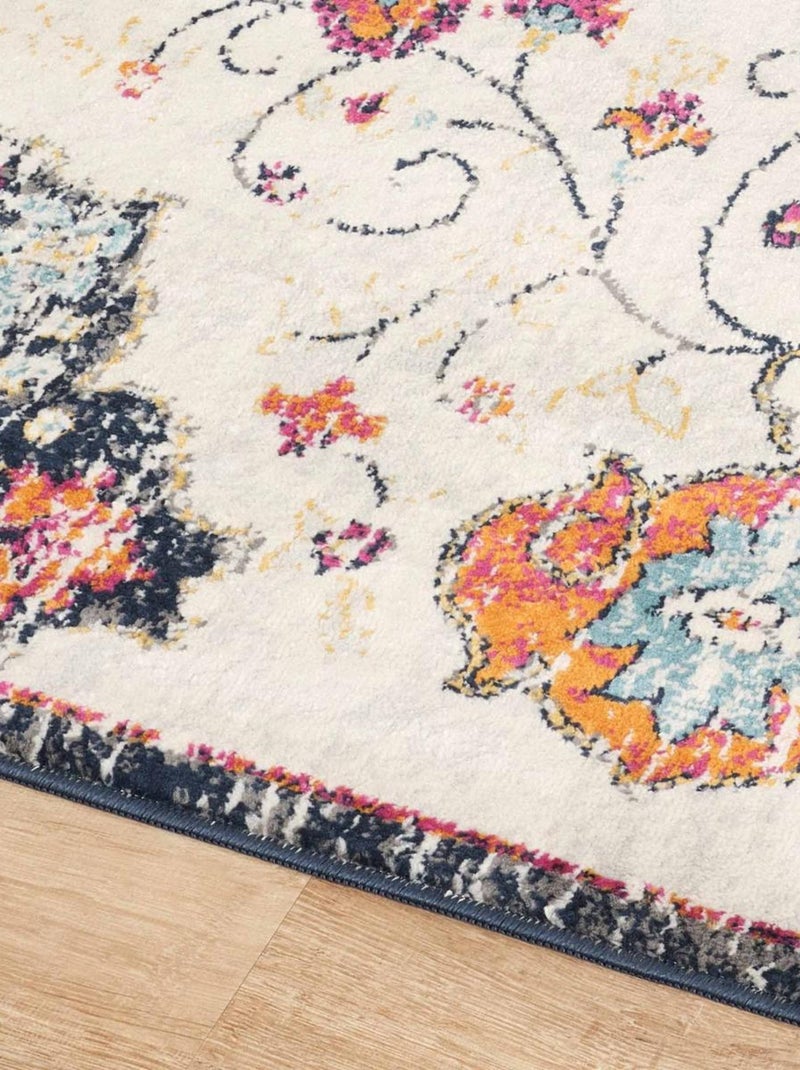 Tapis Vintage Oriental - LYN3 MED Couleurs vives Orange - Kiabi